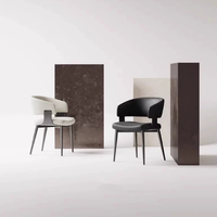 Dossier de chaise de salle à manger rembourré doux et écologique de style italien de luxe pour bureau à domicile et restaurant à domicile