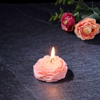Lilin Aromaterapi Bentuk Bunga Peony Kecil, Lilin Kedelai Buatan Tangan, Lilin Tetes Suhu Rendah untuk Dekorasi Suasana Romantis
