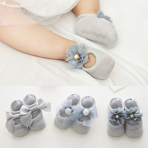 Chaussures Chaussettes Fleurs Dentelle Fines d'Été pour Petits Bébés, Antidérapantes, Légères, Type Chausson Bateau, Prix Usine - Product Image 3