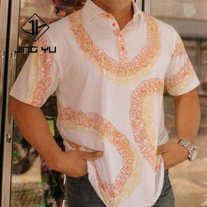 Polo à col chemise à imprimé hawaïen personnalisé par le fabricant, tissu tricoté doux de haute qualité, polo décontracté - Product Image 2