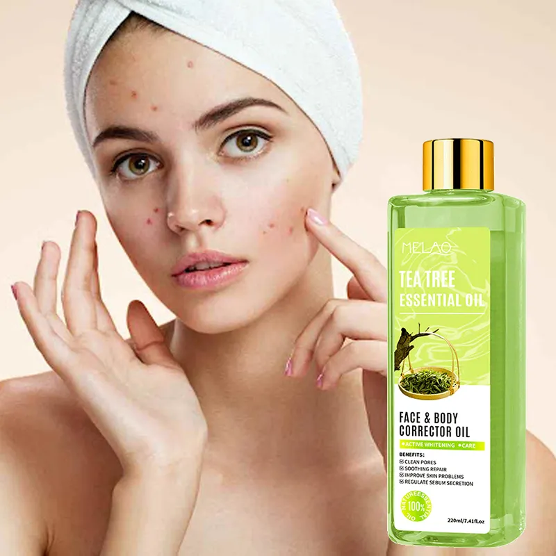 Óleo orgânico 100% puro para rosto, pele, cabelo, acne, couro cabeludo, aromaterapia, umidificador, difusor, óleo essencial de árvore de chá, marca própria