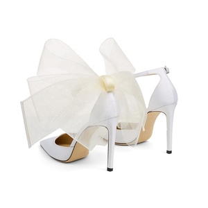 Scarpe da <span class=keywords><strong>Donna</strong></span> con Tacco a <span class=keywords><strong>Spillo</strong></span>, Punta Affusolata, Fiocco Grande, Cinturino alla Caviglia, Eleganti Décolleté Bianche per Matrimoni <span class=keywords><strong>e</strong></span> Banchetti - Product Image 3