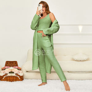 Kadın pijama seti 3 in 1 uzun kollu pijama seti kış boş pijama kadınlar için Set - Product Image 1