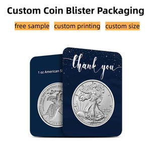 ซองใส่เหรียญเงิน 1 ตรอยออนซ์ ของที่ระลึก ซองใส่เหรียญแบบแข็ง แท่งทองคำ ซองใส่เหรียญแบบพลาสติก พร้อมโลโก้สั่งทำ (เฉพาะซองพลาสติก) - Product Image 2