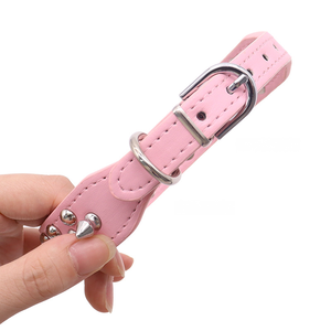 Collier en cuir réglable pour animaux de compagnie, tendance, avec rivets, imperméable, pour chiens – Grande vente - Product Image 4