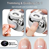 Coupe-ongles électrique intelligent 2 en 1, machine de coupe et de polissage tout-en-un, équipée de 360 °   Lampe LED à lame rotative