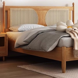 โครงเตียงไม้จริงหวายสานป<span class=keywords><strong>รับ</strong></span>แต่งได้ พร้อมโต๊ะข้างเตียง สำหรับโครงการโรงแรม สั่งซื้อจำนวนมาก <span class=keywords><strong>รับ</strong></span>ผลิตแบบ OEM ODM ทนไฟได้ - Product Image 5