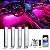 Luces LED para Coche YiLaie, Luces LED Interiores Multicolores con APP y Modo DIY, Sincronización de Música, Kit de Iluminación USB Debajo del Tablero para Automóviles