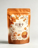 Sachet d'emballage alimentaire en PE scellé sur trois côtés, autoportant, avec fermeture éclair facile à déchirer, résistant à l'humidité, pour snacks de supermarché