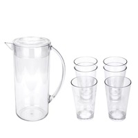 Verre à boire en plastique transparent de grande capacité 2,75 L en PS au design classique pour les occasions festives