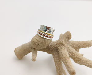 Ethnic Pure 925 Sterling Silver Brass and Copper Ring with Diamond Pretty Women's Jewelry <b>for</b> Weddings and Parties Wholesale - Product Image 3