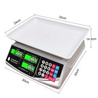 Báscula Digital de Precios Electrónica con Pantalla LED LCD Dual, Carcasa de Plástico ABS, Impermeable, de Sobremesa, para Mercado de Mariscos