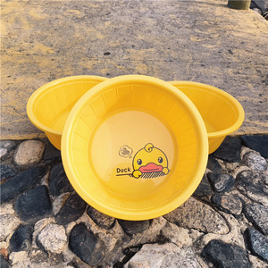 Lavabo de plástico con forma de pato amarillo, lavabo redondo grueso para bebés, niños, uso doméstico, pequeño regalo - Product Image 4