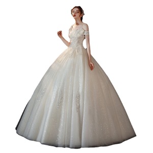 Starry Sky Wedding Dress Princess Waistline Square Collar Ball Gown Chiffon With Beading Vintage Style Floor Length - Product Image 5