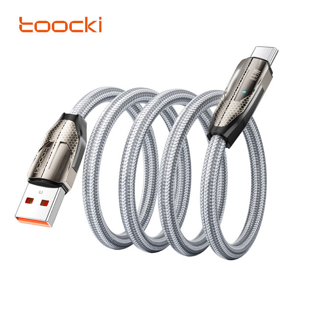 Toocki New Style 100W Type C Cable Fast Charging Cable Zinc Material Data Cable for Phones