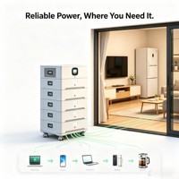 Batterie LiFePO4 empilable 5kW 60kWh 51.2V 6000 cycles Grade A ESS pour onduleurs Deye Victron Growatt Stockage d'énergie domestique