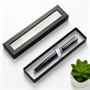 Hot Selling Packaging Ribbon Insert <b>Window</b> Clean <b>Pen</b> Top & Bottom Paper Box for Writing Gift Multiple Colors Available - Product Image 4