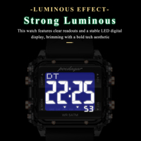 Jam Tangan Pria Poedagar E123 Trendy Original Layar LED Digital Tahan Air 50M Multifungsi Elektronik Olahraga Reloj