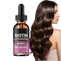 Ausreson Marque Privée Plus Biotine Collagène Kératine Huile NAD Liquide Vitamines et Suppléments pour la Croissance Capillaire Gouttes Liquides de Biotine Pure