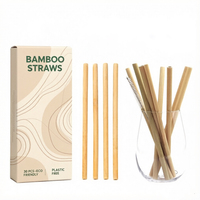 Pailles à cocktail biodégradables en bambou avec logo personnalisé, jetables pour boissons froides/chaudes, café, bar, fournitures de fête, vente en gros