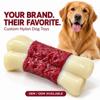 Jouet pour chien en nylon solide et robuste, en forme d'os, bicolore, pour mâcher agressif, adapté aux chiens de plusieurs races