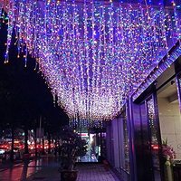 Guirlande lumineuse rideau à lumière LED, 1 m, fil transparent, style vintage, en PVC, lumière de cascade, décoration de vacances