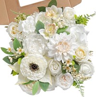 DREA Buket Mawar Buatan Hydrangea dalam Kotak Dekorasi Pernikahan Hadiah Ulang Tahun Gaya Modern Rangkaian Bunga