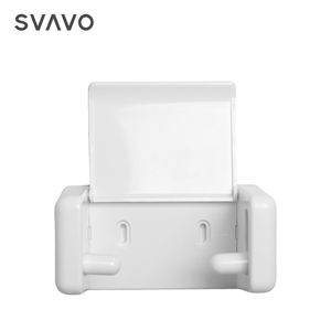 Dispensador de pañuelos de plástico a precio barato, accesorios de baño, rollo de montaje en pared, soporte de papel higiénico con estante para teléfono móvil - Product Image 5