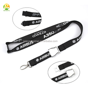 สายคล้องคอคุณภาพสูงทำจากซิลิโคนพิมพ์ลายโพลีเอสเตอร์สำหรับเครื่องบินแอร์บัส <span class=keywords><strong>A350</strong></span> พร้อมเข็มขัดแบบทอและตัวล็อคเพื่อความปลอดภัย ใช้เป็นของที่ระลึกสำหรับนักบิน - Product Image 1