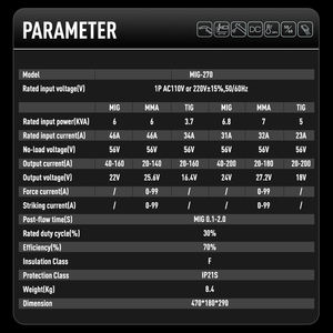 Máquina de Soldar <span class=keywords><strong>ANDELI</strong></span> <span class=keywords><strong>MIG</strong></span>-270 LCD 110V/220V con Pistola Spool Gun para Aluminio, <span class=keywords><strong>MIG</strong></span>, MMA, LIFT TIG - Product Image 5