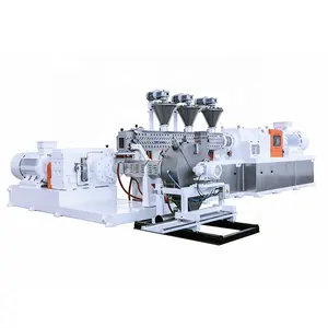 Co-kneader twin screw extruder/Polymer masterbatch Compound ekstrusi mesin untuk HDPE LDPE Caco3 tinggi pengisi masterbatch