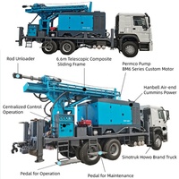 Foreuse rotative professionnelle montée sur camion HWH-260 plate-forme de puits d'eau de profondeur de 260M pour l'usage de construction