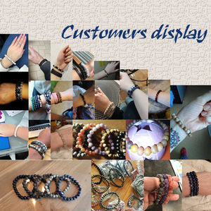 Pulsera Elástica de Piedras Preciosas de 8mm, Cristal Natural de Ágata, Amatista, <span class=keywords><strong>Cornalina</strong></span>, Pulsera de Sanación Reiki para Mujeres y Hombres - Product Image 4