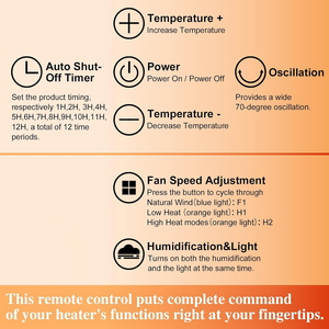 New Model Portable Humidification Atomization PTC Heating <b>Heaters</b> 6M Remote Controlled <b>Heater</b> With Flame - Product Image 5