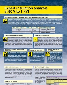 เครื่องทดสอบฉนวนดิจิตอลแบบตั้งโปรแกรมได้ Chauvin Arnoux Ca 6543 1kV ของแท้ 100% - Product Image 4
