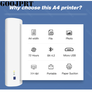 Imprimante thermique portable mini A4 Bluetooth USB avec prise en charge des pilotes Win10, format A4, <span class=keywords><strong>PDF</strong></span>, Tet - Product Image 4