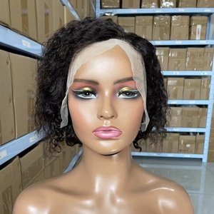 A buon mercato breve <span class=keywords><strong>Pixie</strong></span> Cut Jerry ricci 13x4 pizzo parrucca anteriore per donne nere capelli umani folletto riccioli parrucca laterale parte per il commercio all'ingrosso - Product Image 3