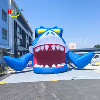 Bar gonflable géant à requins Décoration de piscine de plage d'été Scène de DJ gonflable pour publicité de carnaval