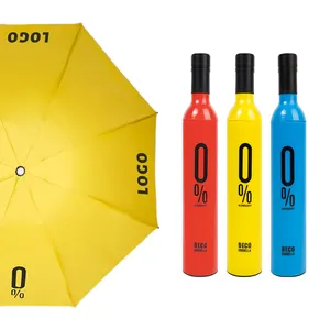 סגנון חדש 3 מתקפל גשום שמש נסיעות לפרסם מטריות עסקיות מותאמות אישית לצורת בקבוק