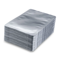 Argent de qualité alimentaire Autoclave vide thermoscellable feuille d'aluminium ordinaire Mylar sac ouvert haut emballage en vrac stockage des aliments cornue pochette