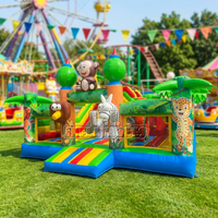 Aire de jeux gonflable commerciale en PVC, grande structure animale de la jungle, château gonflable pour enfants, parc de divertissement pour événements, location, usage extérieur