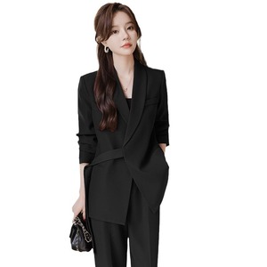 Women's Suit Set Solid Color Polyester Anti-Wrinkle Professional Casual Wear - Product Image 5