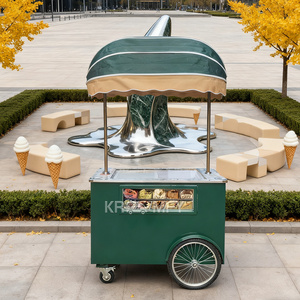 Carrito de Helados Móvil Comercial 2025 con 8 Bandejas, Congelador Exhibidor de Gelato de 8 Recipientes, Carrito de Helados con Empuje Manual - Product Image 5
