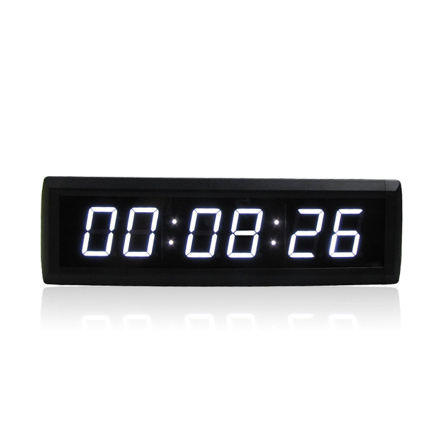 GANXIN Customize 1.8 Inch 6 Digits White Display LED Electronic Digital Clock with Countdown Count up Stopwatch Alarm Functions