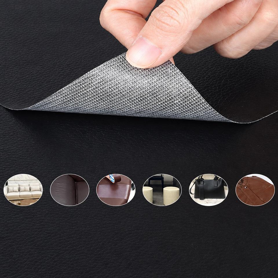 Self Adhesive PVC Synthetic Leather 0.5mm Waterproof Woven Backing ...