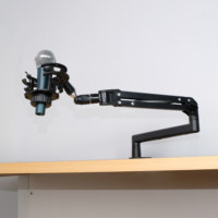 Support de microphone métallique pour podcast, fixation antichoc deux-en-un, tête rotative à 360 degrés, support de bureau durable pour blogueur et diffusion en direct