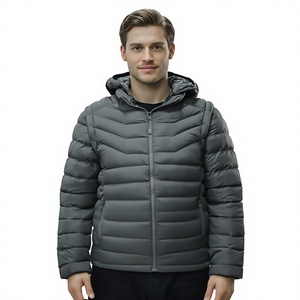 Blouson matelassé blanc à capuche pour femme, léger, coupe-vent, fermeture éclair sur le devant, manteau d'hiver décontracté, couleur unie, coupe ajustée, polyester, polaire - Product Image 1