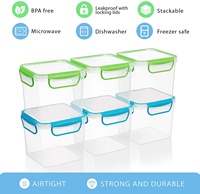 Stockage des aliments 6 pièces 44 onces Transparent marchandises sèches fournitures farine sucre pâtes riz garde-manger cuisine hermétique boîte de rangement conteneur