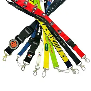 Fábrica Custom Digital Impresso Neck Lanyard com amostra grátis Poliéster Lanyard com impressão do logotipo personalizado