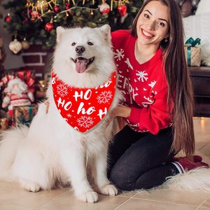 باندانا للكلاب بأحجام متعددة من البوليستر بياقة مثلثة، وشاح للكلاب والجراء بالجملة - Product Image 2